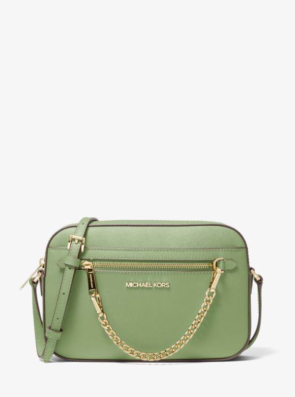 Damske Crossbody Kabelka Michael Kors Jet Set Large Saffiano Leather Svetlo Olivovo Zelená - Kabelky Michael Kors Vypredaj | PIUAB-9584